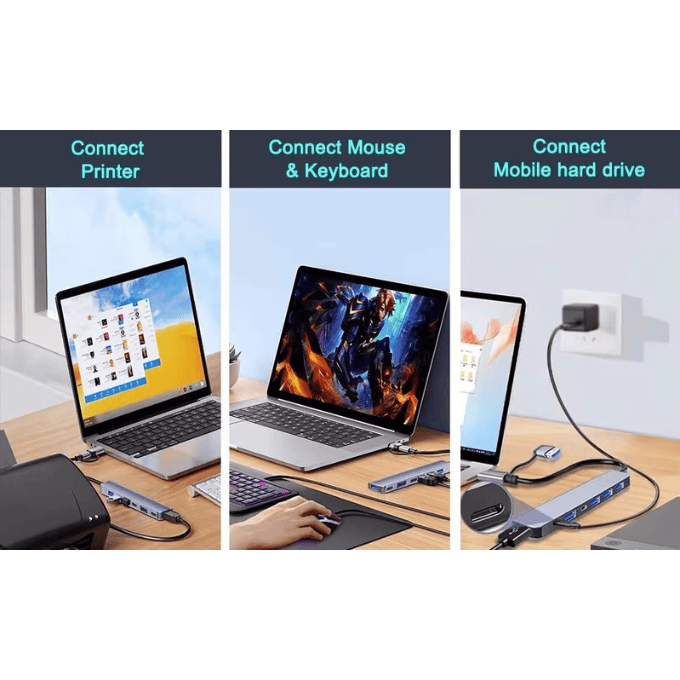 BabiShop225 Hub USB-C 5en 1 – Connectivité complète et performance maximale