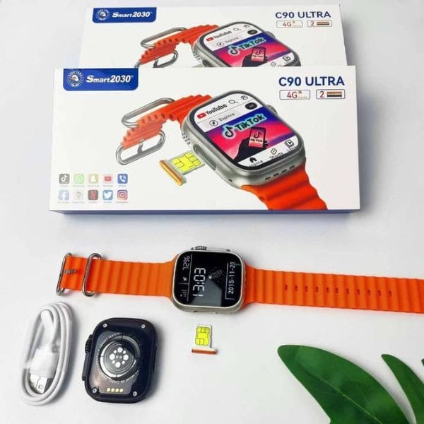 BabiShop225 Montre connecté Watch C90 Ultra – Smartwatch 4G avec SIM