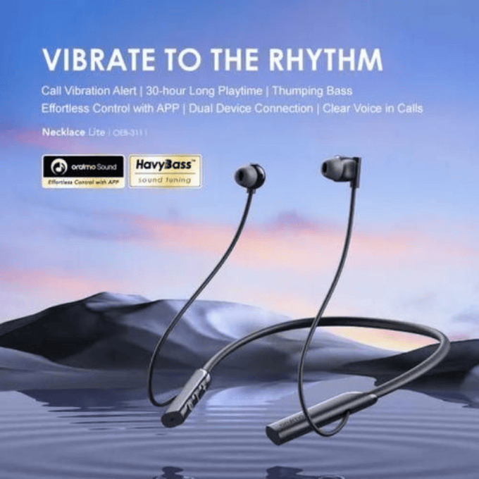 BabiShop225 Oraimo Necklace Lite – Écouteurs Bluetooth 30h d’Autonomie