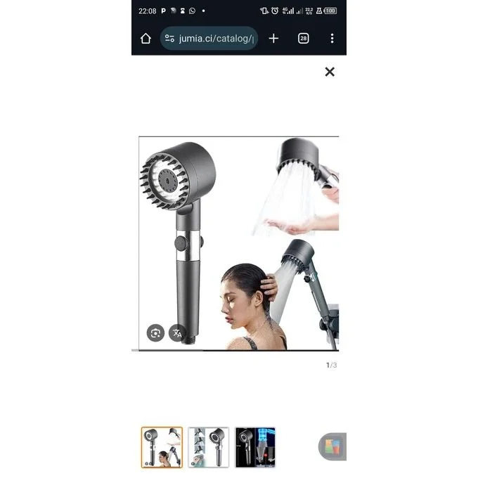 Pomme de Douche 3 Modes – Effet Pluie, Massage et Économie d’Eau - BabiShop225