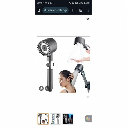 Pomme de Douche 3 Modes – Effet Pluie, Massage et Économie d’Eau - BabiShop225