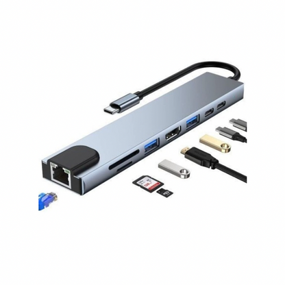 Hub USB-C 8 en 1 – Connectivité complète et performance maximale