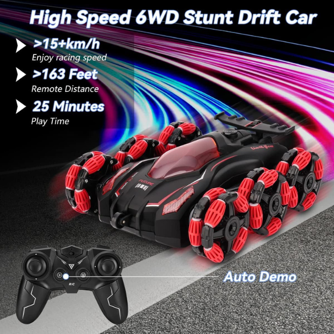 Voiture télécommandée automatique, rotation à 360 degrés