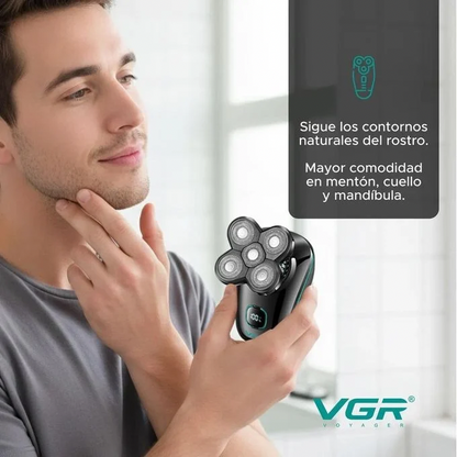 Rasoir électrique VGR V-304 – Têtes rotatives 5D, étanche IPX6, charge rapide