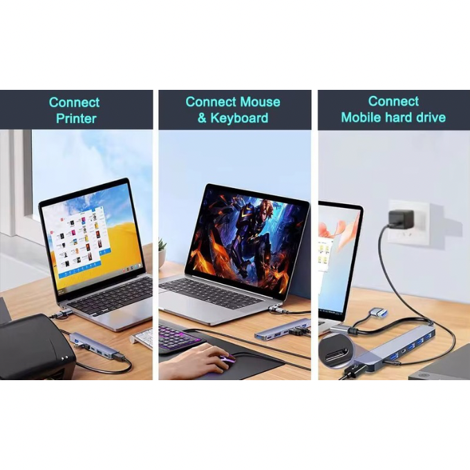 Hub USB-C 5en 1 – Connectivité complète et performance maximale
