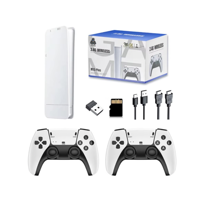 Console jeux Stick 5-3D 4K Hdmi + 2 Manettes Sans Fil Plus De 30000 Jeux