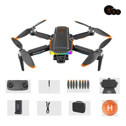 Drone F168 – Caméra 4K HD, Double Batterie, GPS &amp; Anti-Chute (Nouveau 2025)