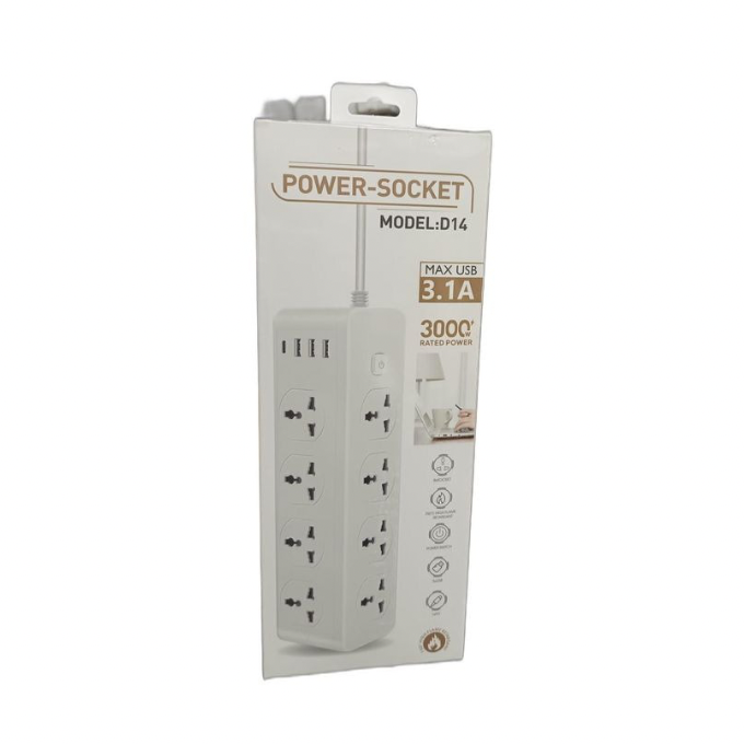 Multiprise 3000W Charge Rapide – 8 Prises &amp; 6 Ports USB - BabiShop225