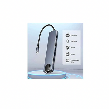 Hub USB-C 8 en 1 – Connectivité complète et performance maximale