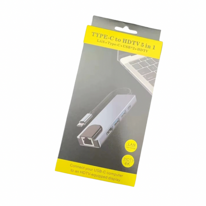 Hub USB-C 5en 1 – Connectivité complète et performance maximale