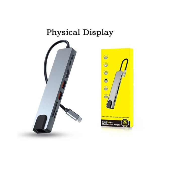 Hub USB-C 8 en 1 – Connectivité complète et performance maximale