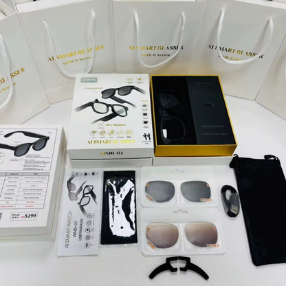 Lunettes Intelligentes AIMB-G1 – Caméra HD, Appels Bluetooth &amp; Traduction IA | Liberté + Productivité