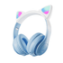 BabiShop225 Bleu Casque Bluetooth Enfant STN-28 – Oreilles de Chat LED