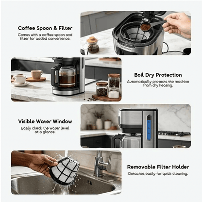 BabiShop225 Cafetière Oraimo BrewDrip OCF-201A 1,5 L
