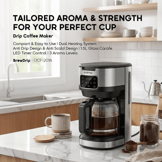 BabiShop225 Cafetière Oraimo BrewDrip OCF-201A 1,5 L