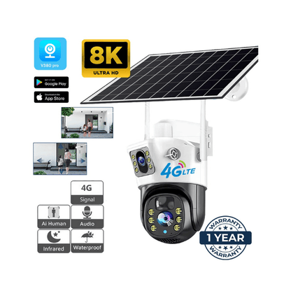 BabiShop225 Caméra Solaire HD 1080p WiFi Sécurité 24/7 Vision Nocturne