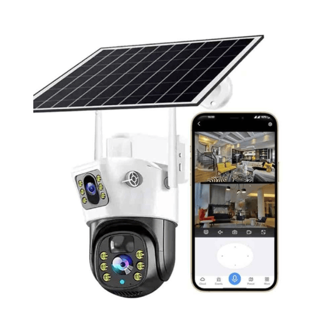 BabiShop225 Caméra Solaire HD 1080p WiFi Sécurité 24/7 Vision Nocturne