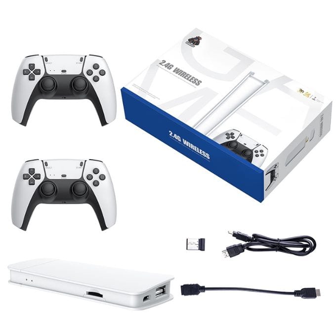 BabiShop225 Console de jeu Console jeux Stick 5-3D 4K Hdmi + 2 Manettes Sans Fil Plus De 30000 Jeux