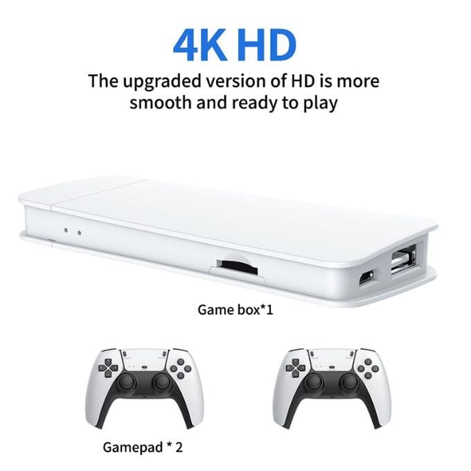BabiShop225 Console de jeu Console jeux Stick 5-3D 4K Hdmi + 2 Manettes Sans Fil Plus De 30000 Jeux