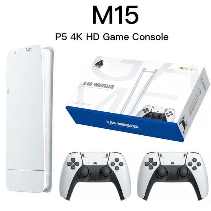 BabiShop225 Console de jeu Console jeux Stick 5-3D 4K Hdmi + 2 Manettes Sans Fil Plus De 30000 Jeux