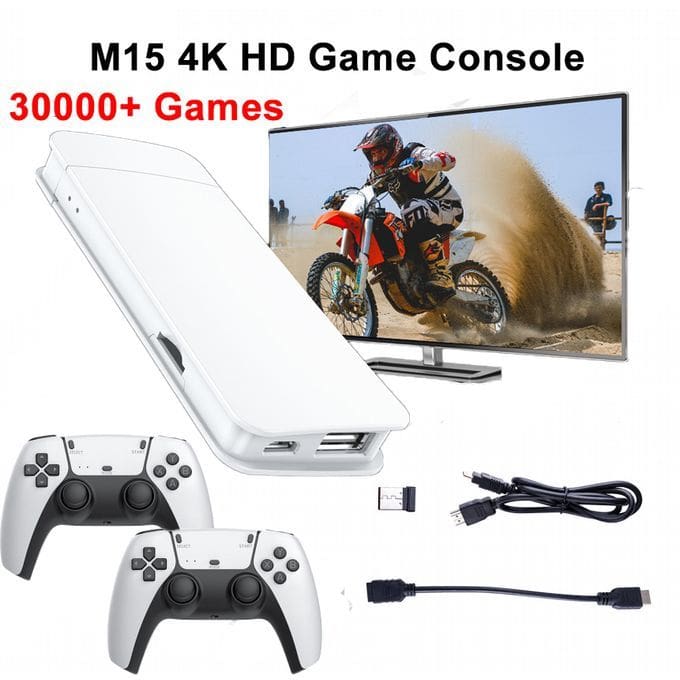 BabiShop225 Console de jeu Console jeux Stick 5-3D 4K Hdmi + 2 Manettes Sans Fil Plus De 30000 Jeux