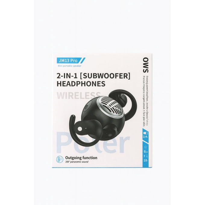 BabiShop225 Écouteurs 2-en-1 Subwoofer — Bluetooth | Son Puissant &amp; Mini Enceinte Portable