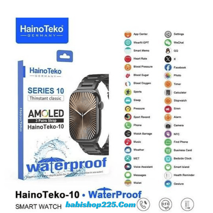 BabiShop225 Haino Teko SERIES 10 Waterproof – 3 bracelets interchangeables