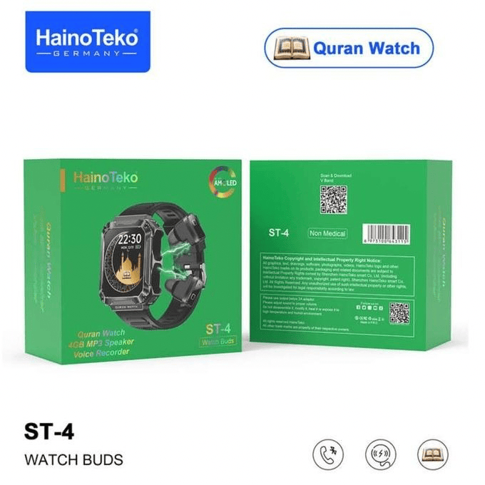 BabiShop225 Hainoteko ST-4 – Montre Connectée Bluetooth | Appels &amp; Suivi Santé