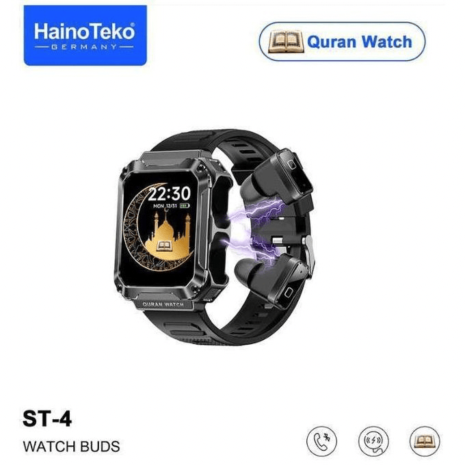 BabiShop225 Hainoteko ST-4 – Montre Connectée Bluetooth | Appels &amp; Suivi Santé