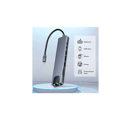 BabiShop225 Hub USB-C 8 en 1 – Connectivité complète et performance maximale