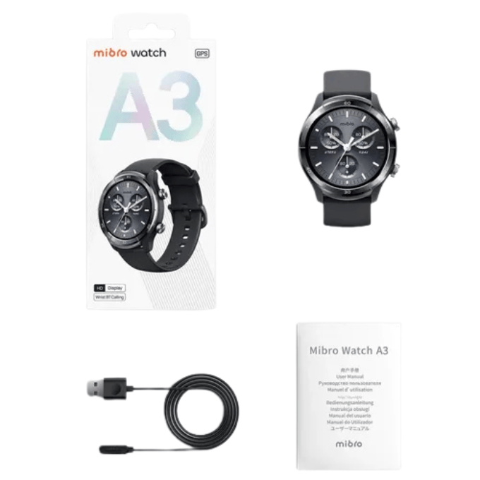 BabiShop225 Mibro Watch A3 – Montre Connectée HD 1.39