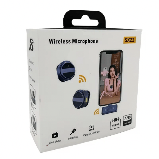 BabiShop225 Microphone Cravate Sans Fil SX21 – Double Micro