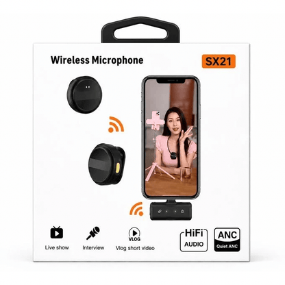 BabiShop225 Microphone Cravate Sans Fil SX21 – Double Micro
