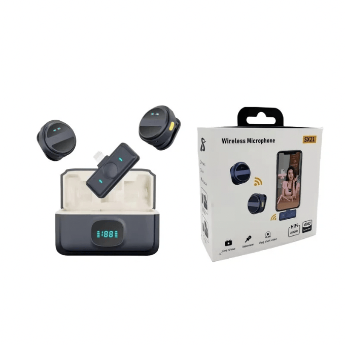 BabiShop225 Microphone Cravate Sans Fil SX21 – Double Micro