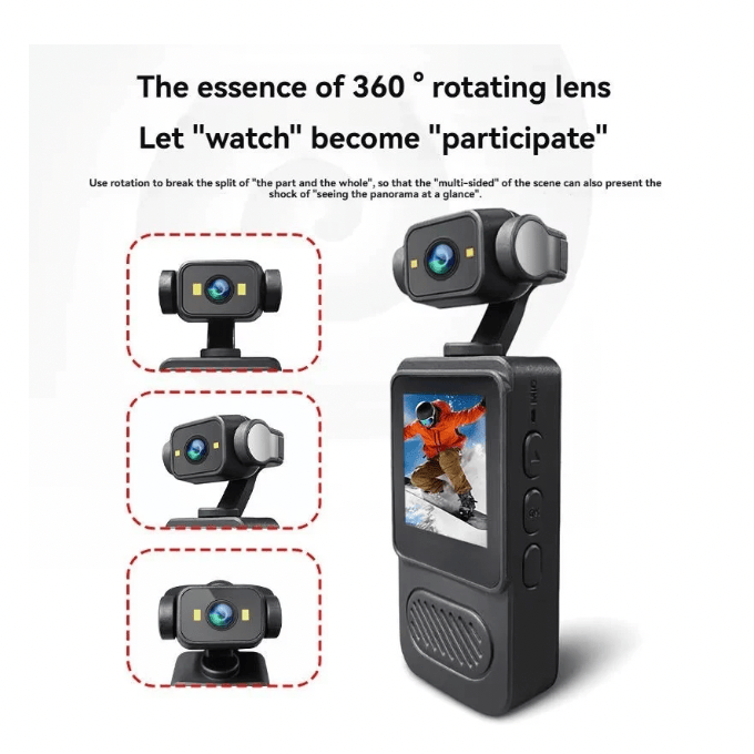 BabiShop225 Mini Caméra d’Action 360° Full HD