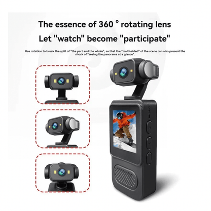 BabiShop225 Mini Caméra d’Action 360° Full HD