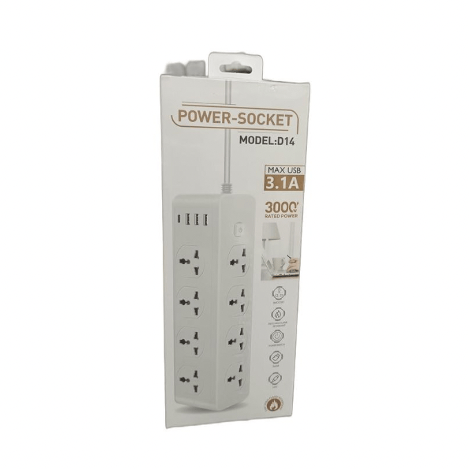 BabiShop225 Multiprise 2500W Charge Rapide – 8 Prises &amp; 6 Ports USB