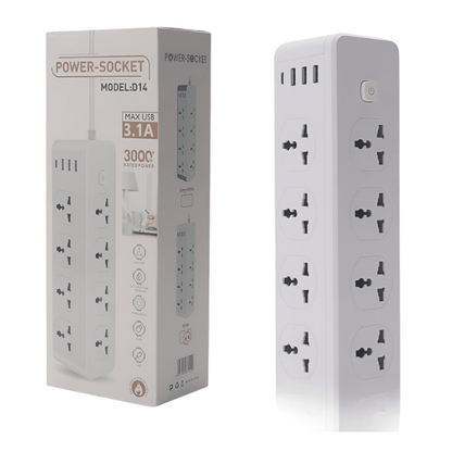 BabiShop225 Multiprise 2500W Charge Rapide – 8 Prises &amp; 6 Ports USB