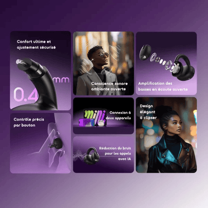 BabiShop225 ORAIMO OpenSnap – Écouteurs Bluetooth à Clip