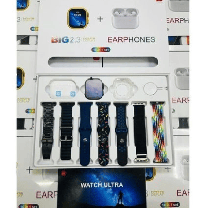 BabiShop225 Pack 10een1 SmartWatch Série 9: Élégance Connectée 10en1 - Vie Active