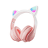 BabiShop225 Rose Casque Bluetooth Enfant STN-28 – Oreilles de Chat LED