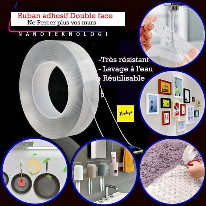BabiShop225 Ruban Adhesif Ruban Adhésif Sans Trace et Lavable-3 mètre