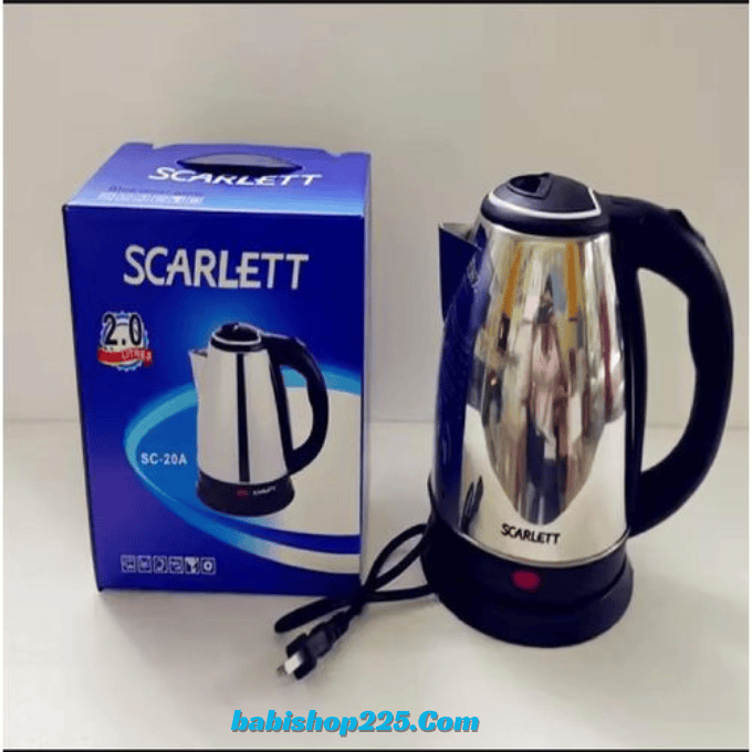 BabiShop225 Scarlett Bouilloire électrique 2L en acier inoxydable