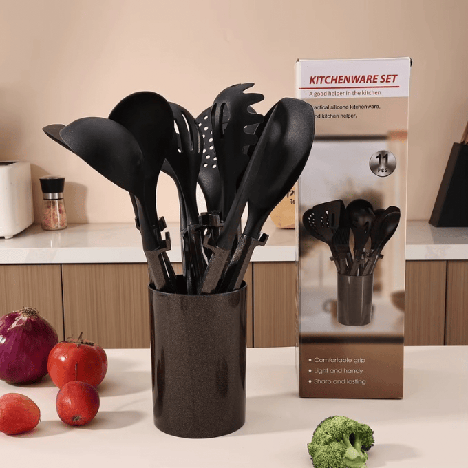BabiShop225 Ustensiles Cuisine 19 Pièces en Silicone – Non Toxique &amp; Antiadhésif
