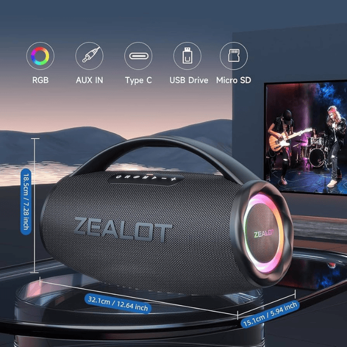 BabiShop225 ZEALOT S97 — Enceinte Bluetooth 80W Waterproof